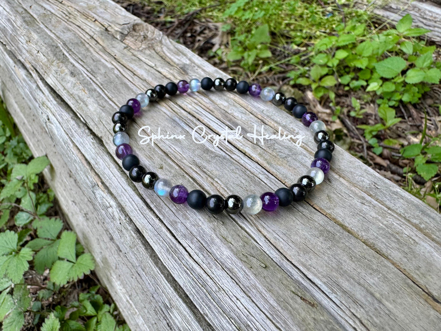 Empath Anklet - EMF Protection - Nope " Not Today " Anxiety & Stress - Shungite - Amethyst - Labradorite - Crystal Healing AAA Gemstones