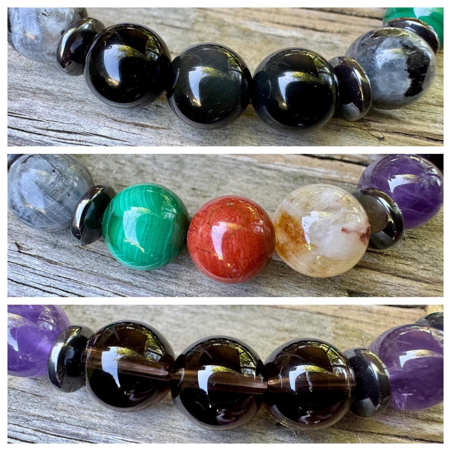 10MM Scorpio Energy " The Protector, Scorpio " October November Birthday - High Quality REAL Gemstones - Crystal Healing Astrology Bracelet