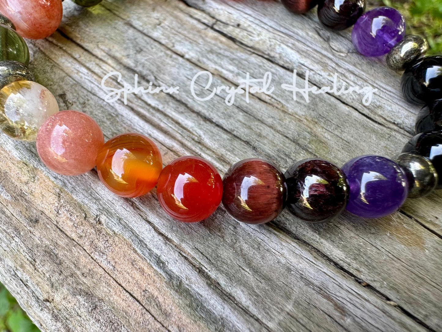 Summer Solstice " Midsummer Flames + " AAA PRECIOUS GRADE Sunstone - Moldavite - Citrine - Carnelian - Garnet - Crystal Gemstone Bracelet