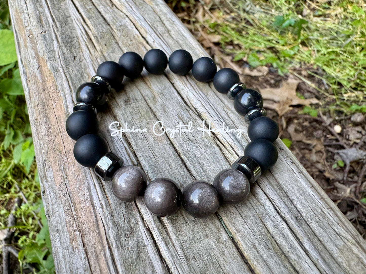 10MM Self Transformation & Spiritual Growth " Divine Reflection " Shungite EMF Protection - Onyx Obsidian Crystal Healing Gemstone Bracelet