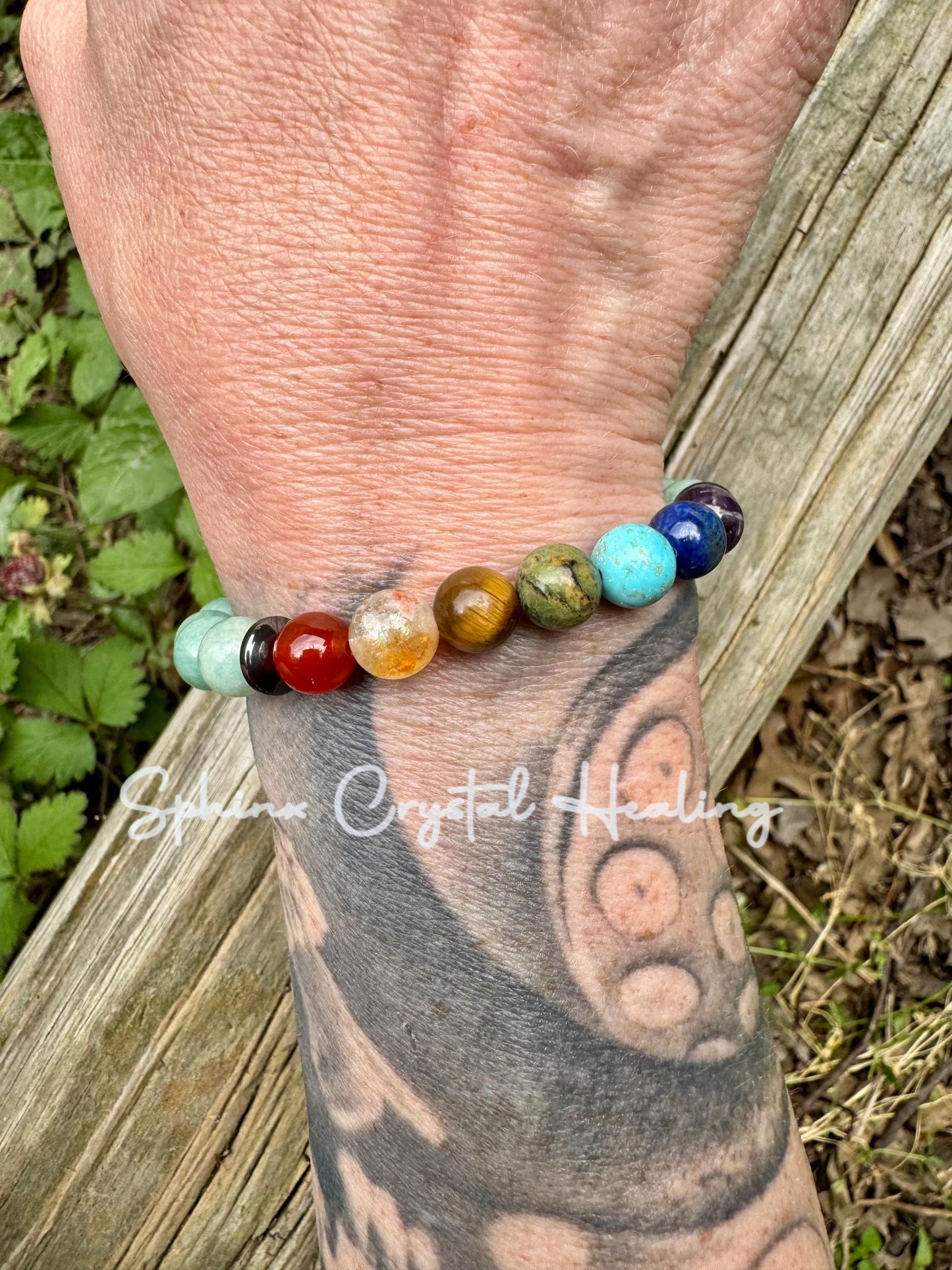 Anxiety and Stress Support - Chakra Stones - Spiritual Healing - AAA Amazonite - Amethyst - Citrine - Lapis - Carnelian Crystal Bracelet