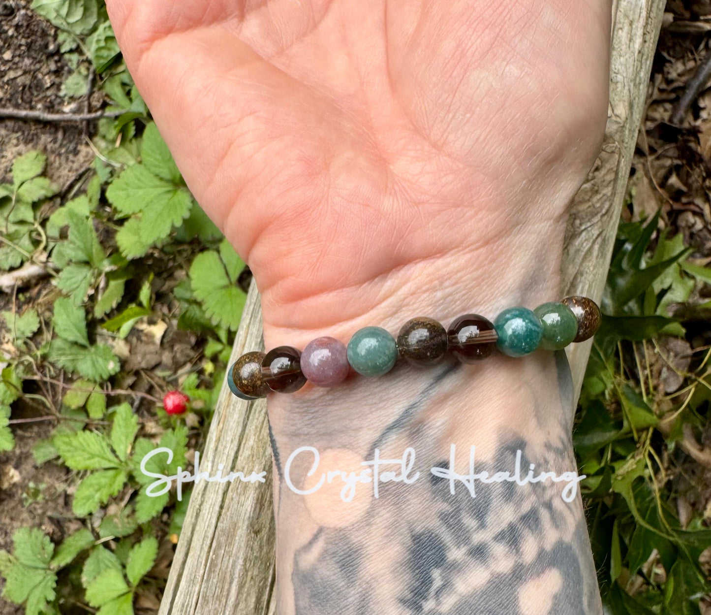 Leadership Support " The Sagacious Mind " Wisdom & Patience - Mental Strength - Indian Agate - Smoky Quartz - Bronzite Gemstone Bracelet