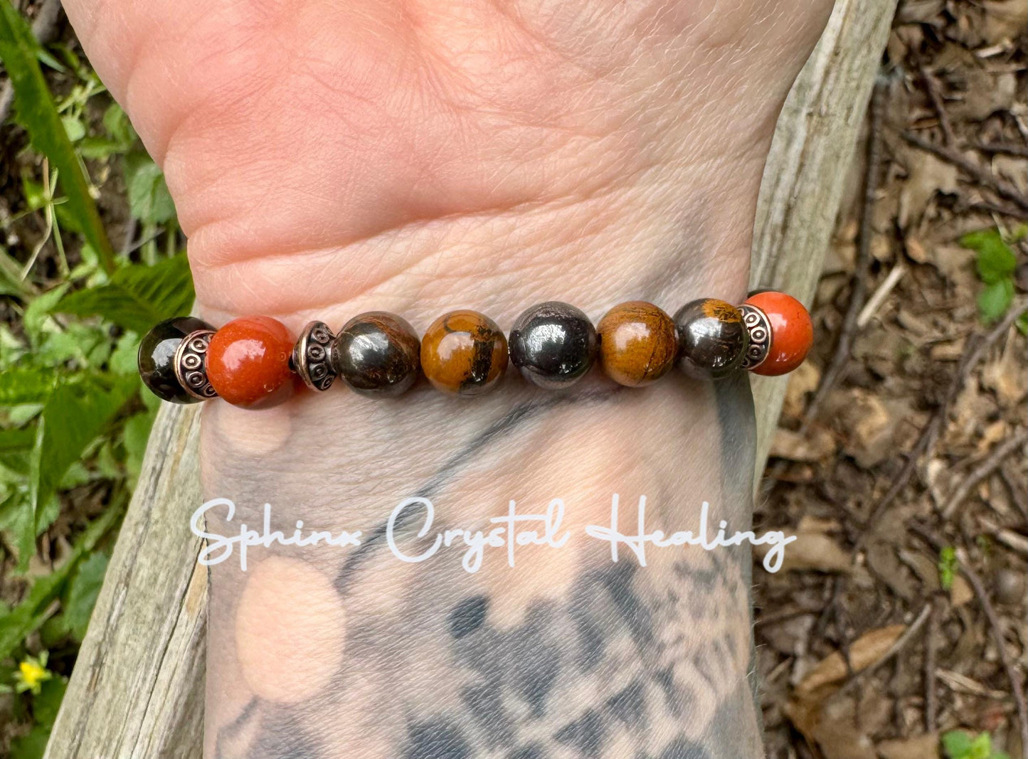 PTSD Trauma Recovery - Emotional Abuse Healing " The Strength Of Terra " Sadness - Depression - High Quality REAL Crystal Gemstone Bracelet
