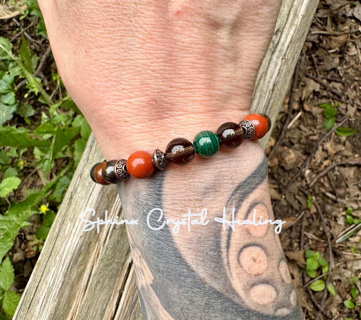 PTSD Trauma Recovery - Emotional Abuse Healing " The Strength Of Terra " Sadness - Depression - High Quality REAL Crystal Gemstone Bracelet