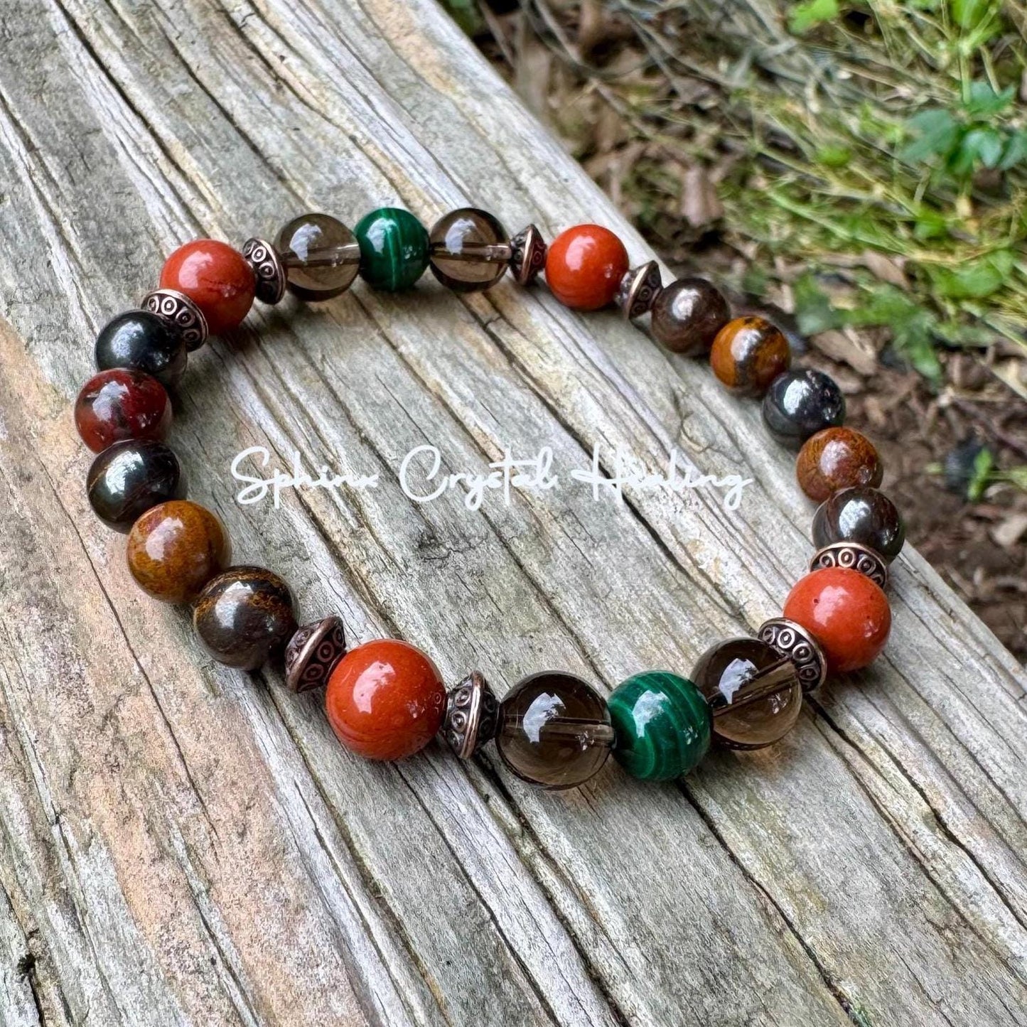 PTSD Trauma Recovery - Emotional Abuse Healing " The Strength Of Terra " Sadness - Depression - High Quality REAL Crystal Gemstone Bracelet