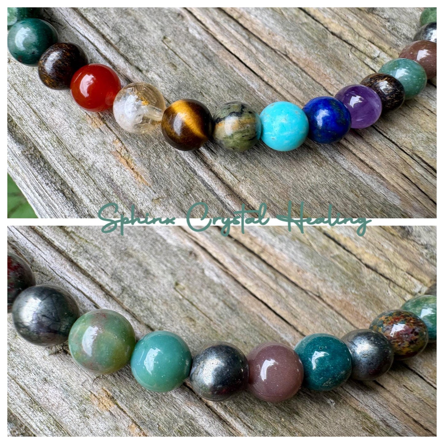 Grounding Anklet - Protection & Focus - Chakra Energy Balance - Crystal Healing Gemstones - High Quality Moss Agate - Pyrite - Bronzite