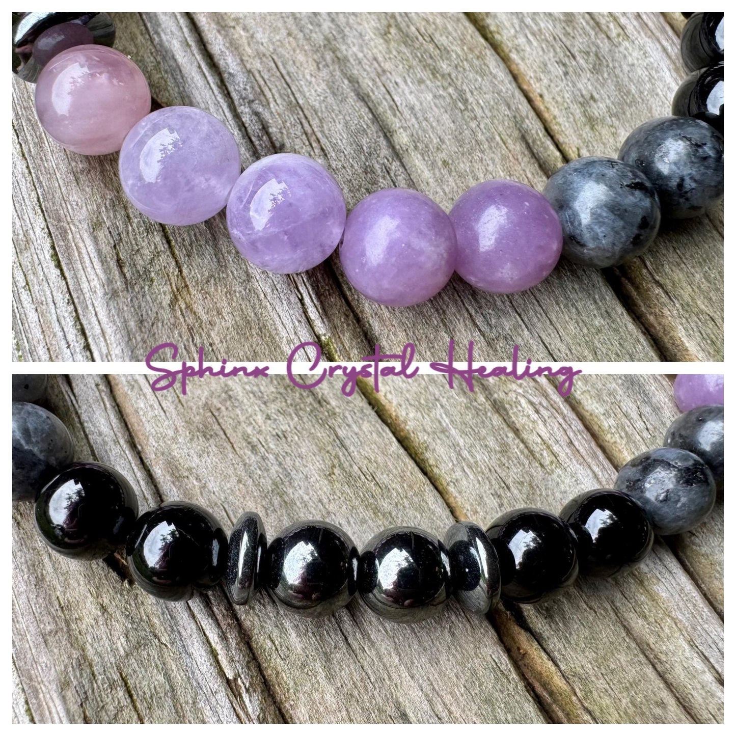 Empath Recovery " The Empath's ReCharge " Emotional Healing Sleep Highly Sensitive Crystal Therapy Bracelet Lepidolite Rose Quartz
