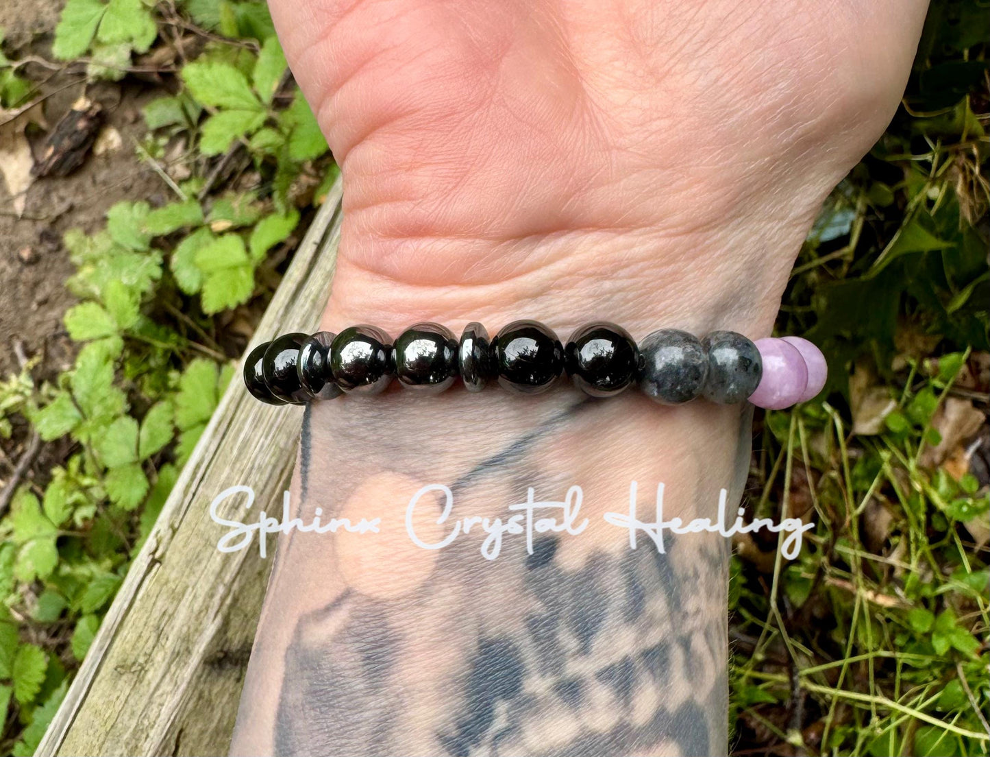 Empath Recovery " The Empath's ReCharge " Emotional Healing Sleep Highly Sensitive Crystal Therapy Bracelet Lepidolite Rose Quartz