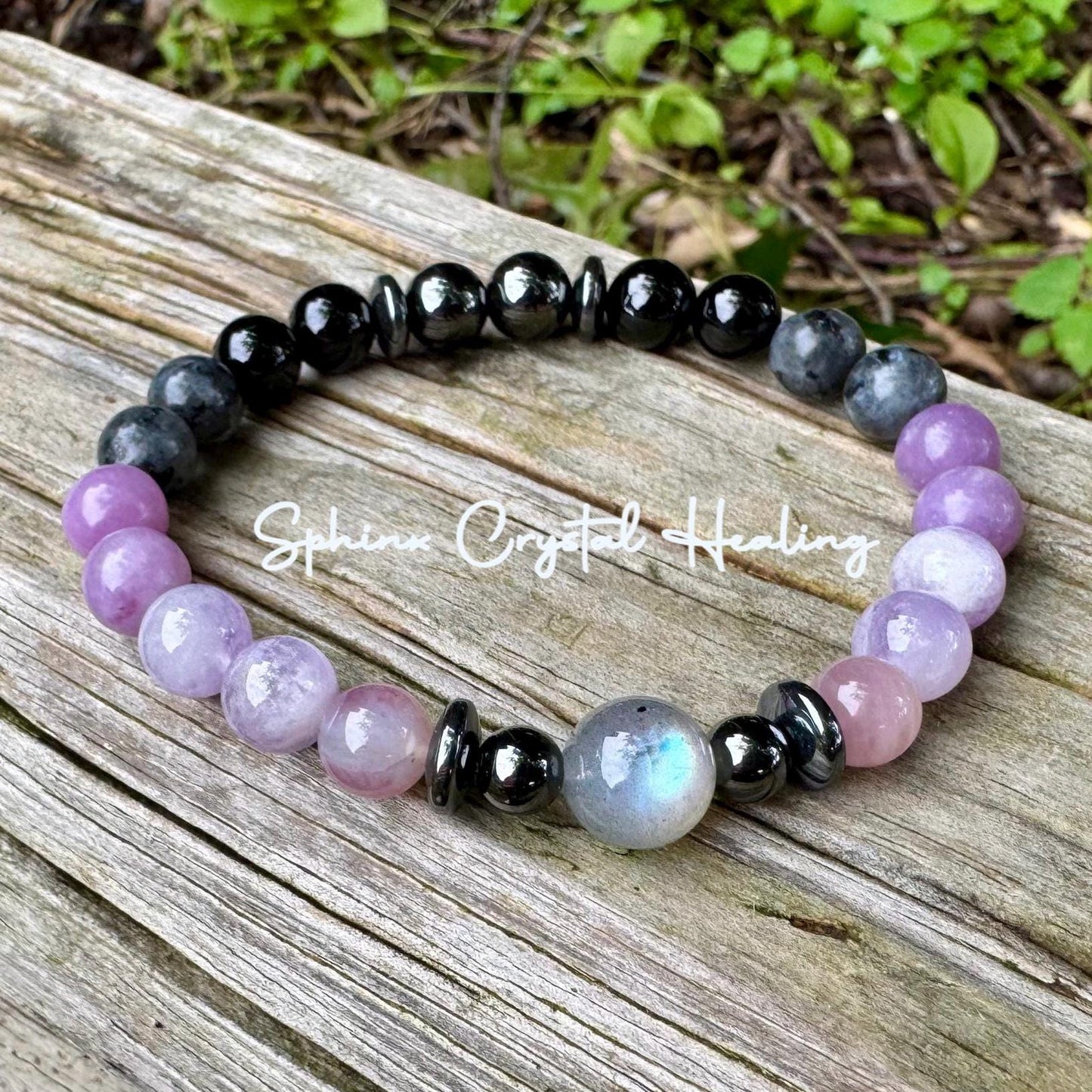 Empath Recovery " The Empath's ReCharge " Emotional Healing Sleep Highly Sensitive Crystal Therapy Bracelet Lepidolite Rose Quartz