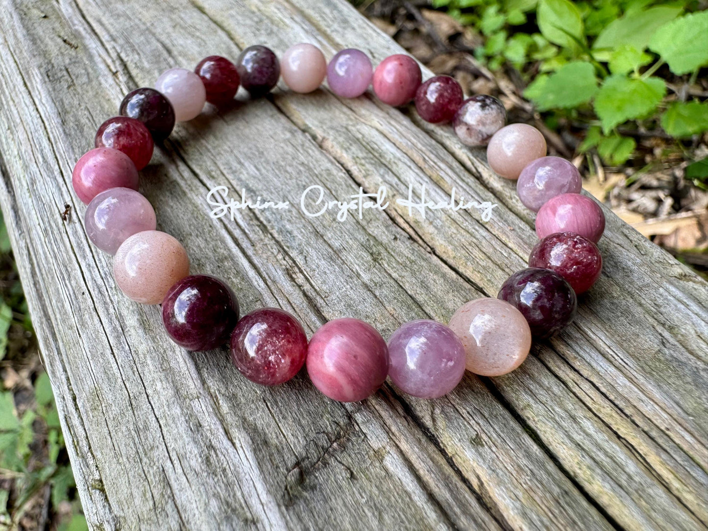 Self Love & Empowerment - RARE Strawberry Quartz  " Strawberry Moon " Emotional Healing - Eudialyte - Rose Quartz Crystal Gemstone Bracelet