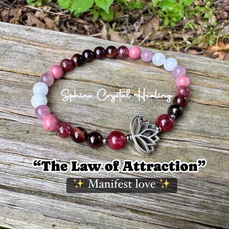 Manifest Love - Spiritual Intimacy " The Law of Attraction " Attract Soul Mate - Life Partner - Crystal Healing AAA REAL Ruby Bracelet