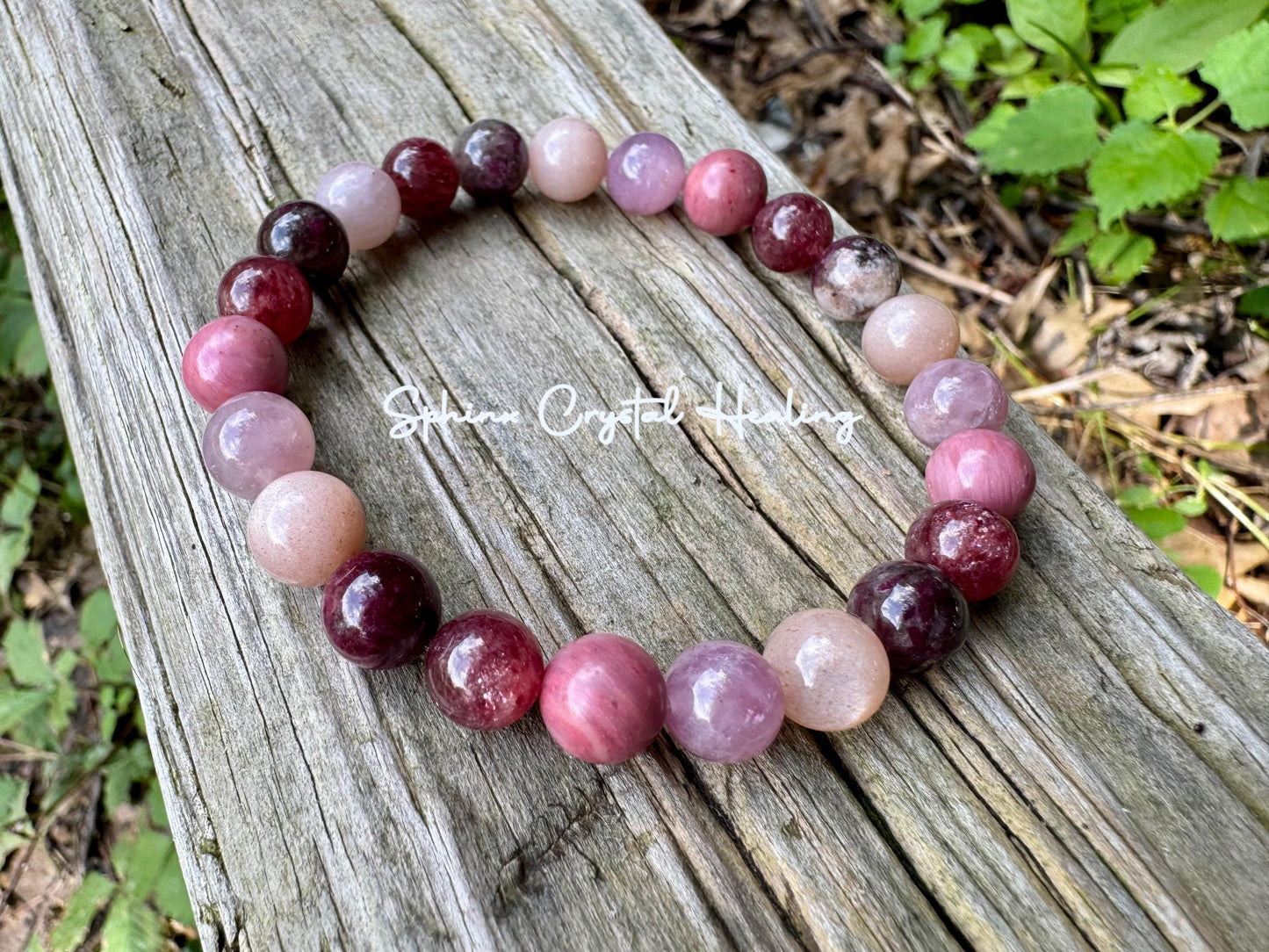 Self Love & Empowerment - RARE Strawberry Quartz  " Strawberry Moon " Emotional Healing - Eudialyte - Rose Quartz Crystal Gemstone Bracelet