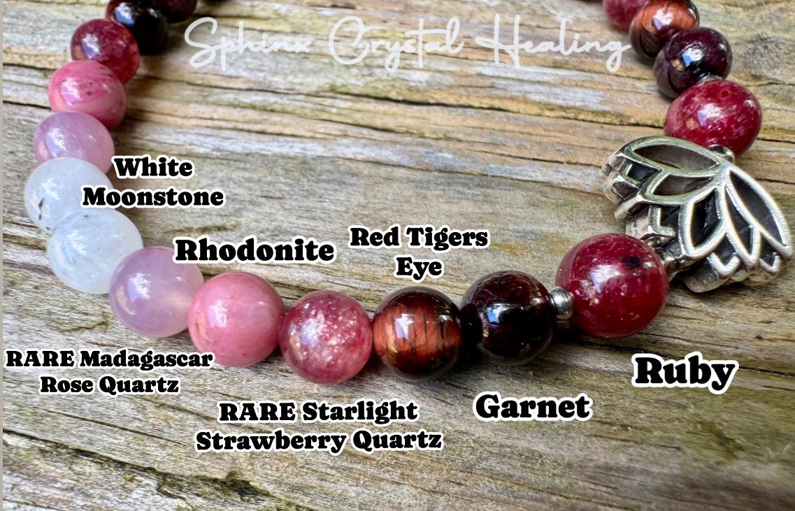 Manifest Love - Spiritual Intimacy " The Law of Attraction " Attract Soul Mate - Life Partner - Crystal Healing AAA REAL Ruby Bracelet