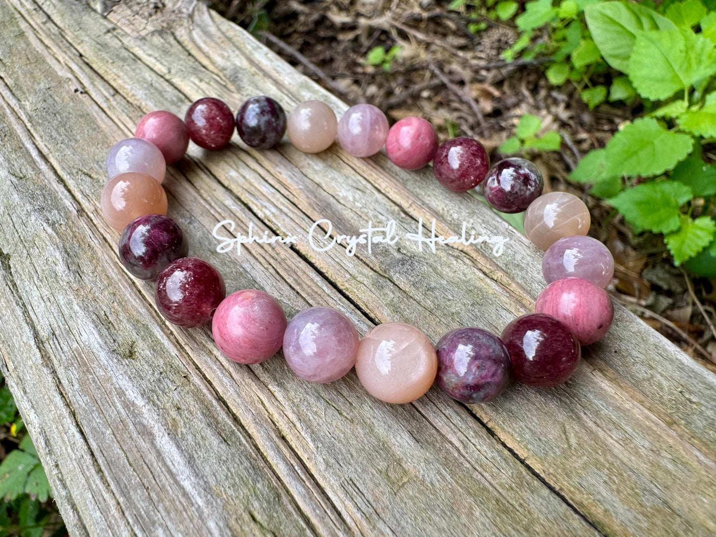 10mm Self Love & Empowerment - RARE Strawberry Quartz  " Strawberry Moon " Emotional Healing - Eudialyte - AAA Rose Quartz Crystal Bracelet