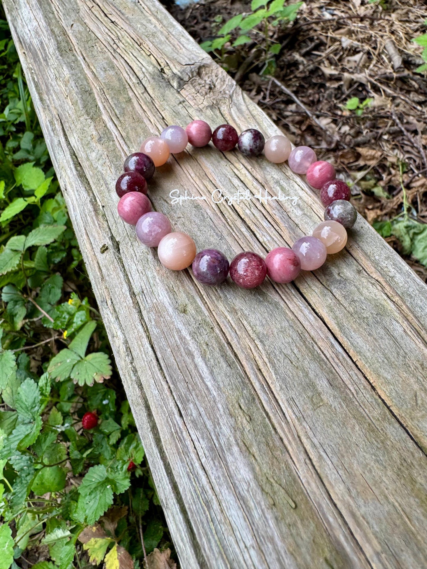 10mm Self Love & Empowerment - RARE Strawberry Quartz  " Strawberry Moon " Emotional Healing - Eudialyte - AAA Rose Quartz Crystal Bracelet