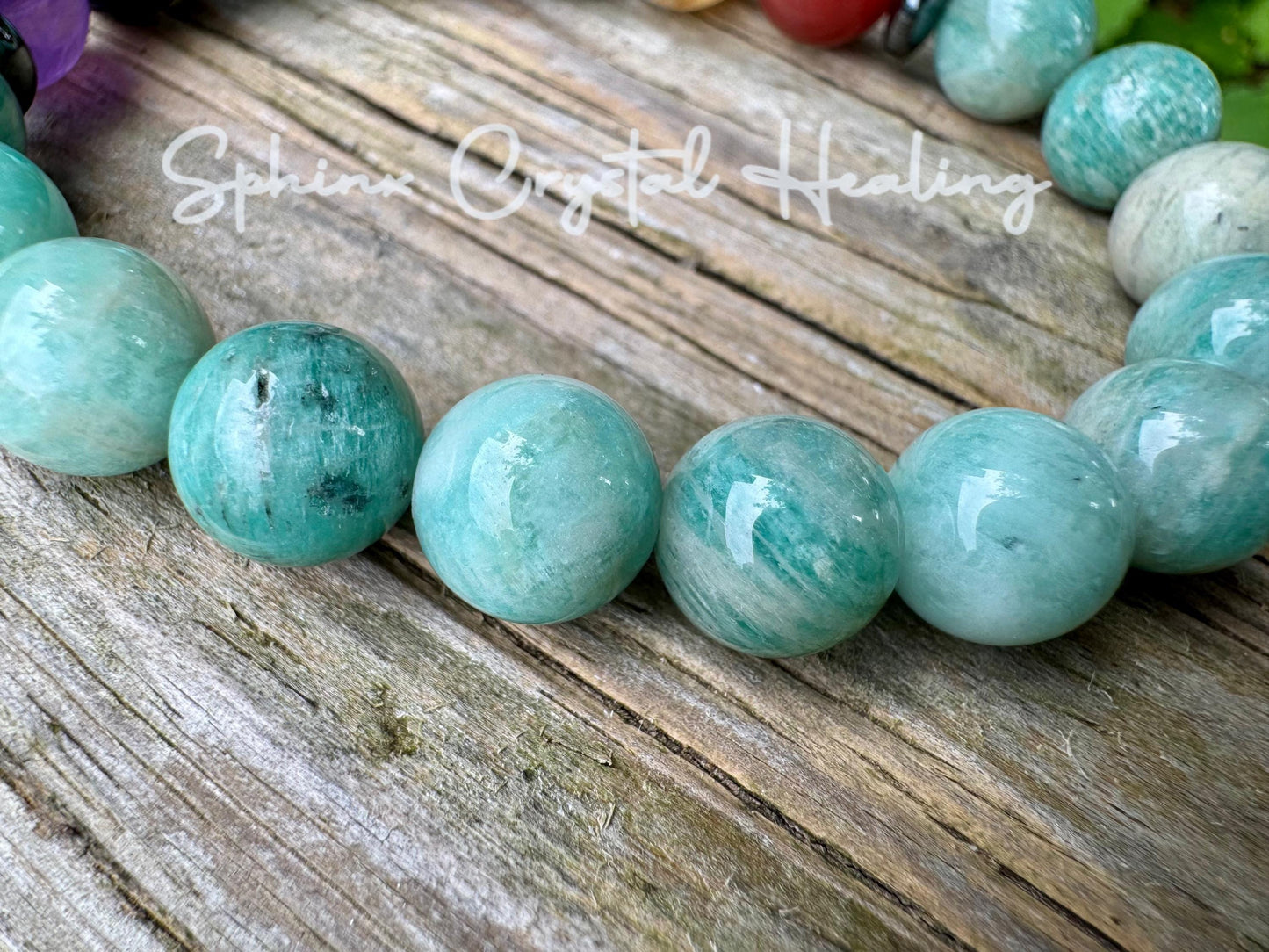 10mm Anxiety and Stress Support - Chakra Stones - Spiritual Healing - Amazonite - Amethyst - Citrine - Lapis - Carnelian Crystal Bracelet