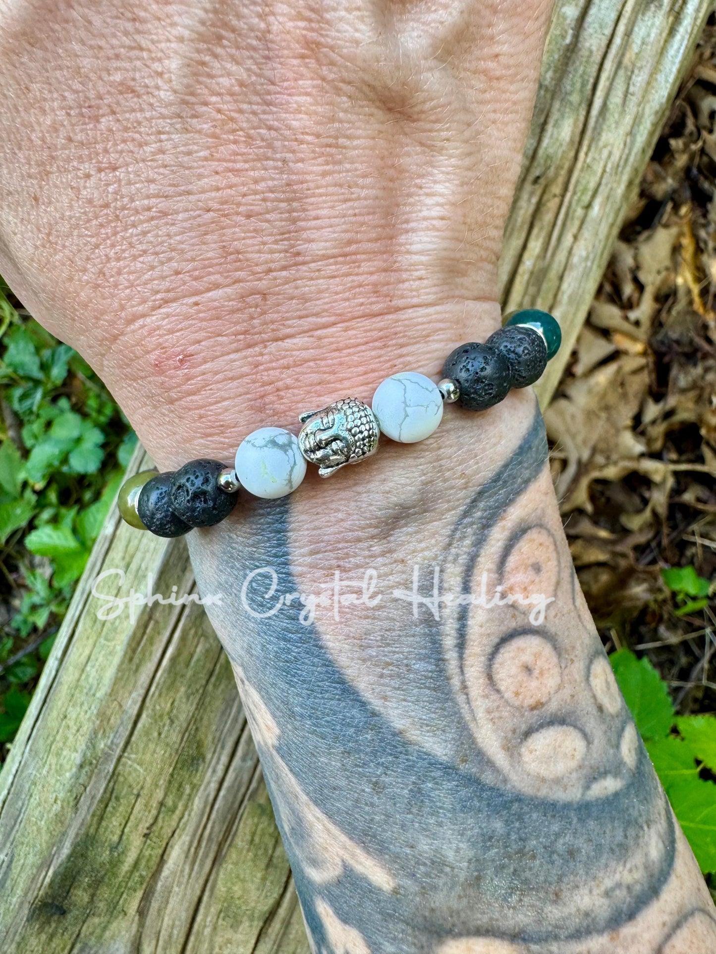 Peaceful Wellbeing - Spiritual Growth " Enlightenment and Patience " Real Quality Stones - Crystal Gemstone Healing Bracelet