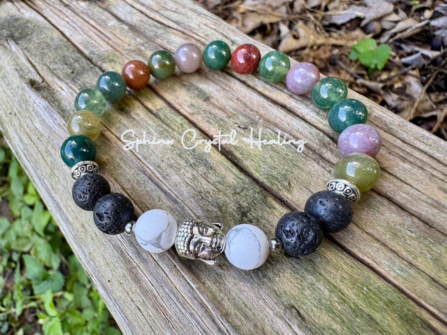 Peaceful Wellbeing - Spiritual Growth " Enlightenment and Patience " Real Quality Stones - Crystal Gemstone Healing Bracelet
