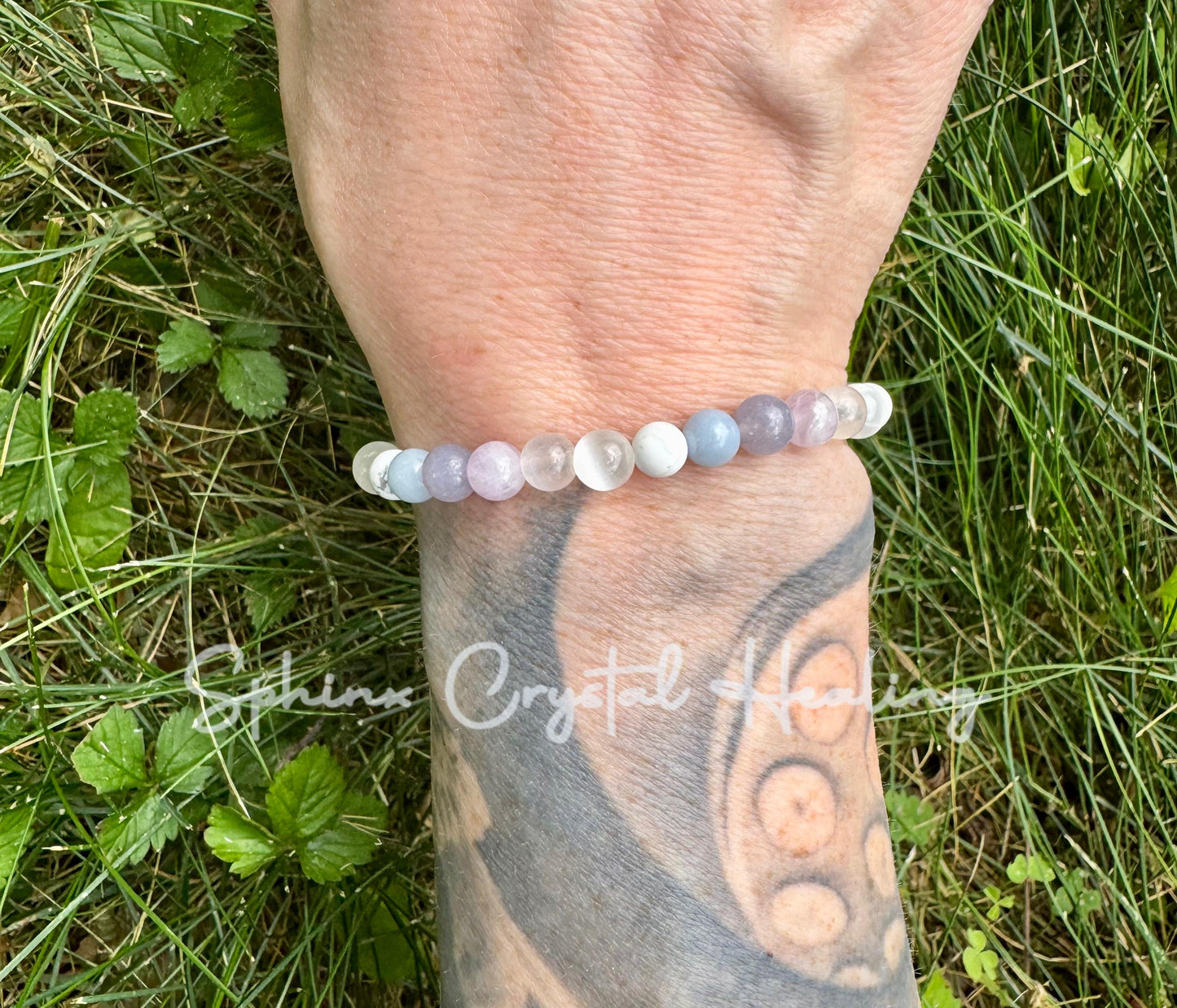 Sleep Rest & Recharge " Lavender Dreams " Moonstone - Angelite - Selenite - Howlite - Lepidolite - High Grade AAA Gemstone Crystal Bracelet