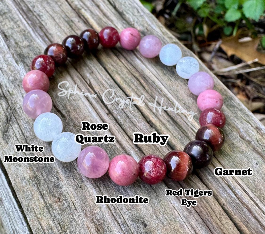 8mm Manifest Love - Spiritual Intimacy " The Law of Attraction " Attract Soul Mate - Life Partner - Crystal Healing AAA REAL Ruby Bracelet