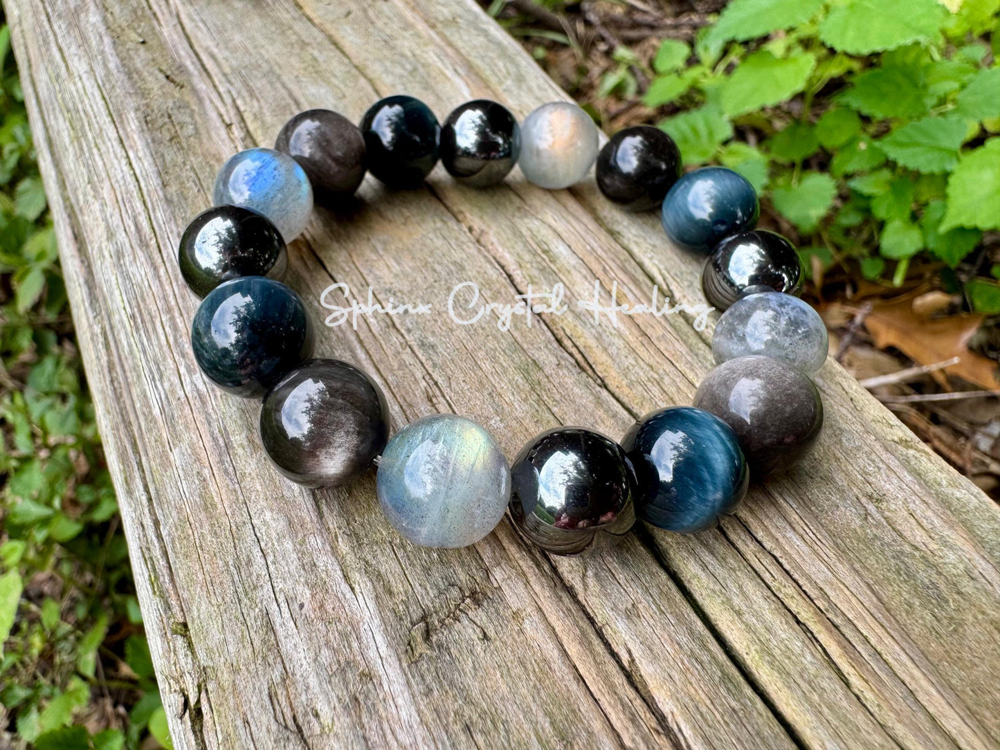 12mm Self Empowerment - Strength & Courage " You are the Universe " AAA Blue Tigers Eye - Labradorite - Obsidian Crystal Gemstone Bracelet