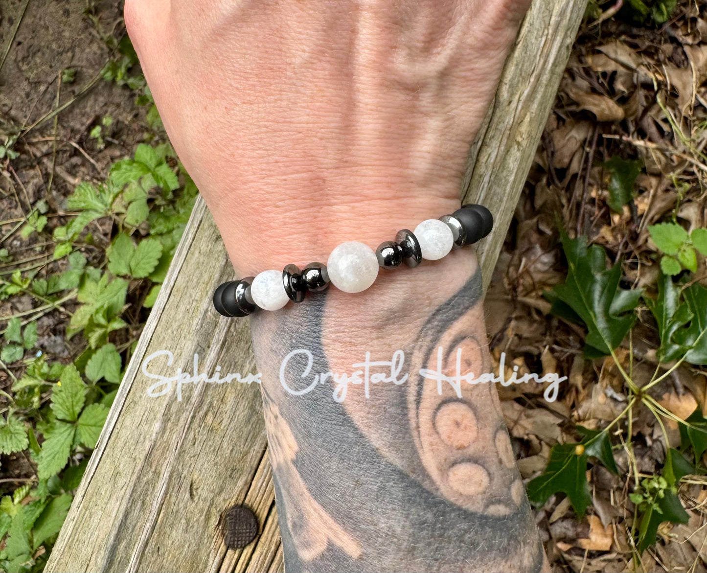 Hecate - Triple Moon Goddess " Queen Of Shadows " Spiritual Protection - High Quality Crystal Healing - Pagan Ritual - White Witch Bracelet