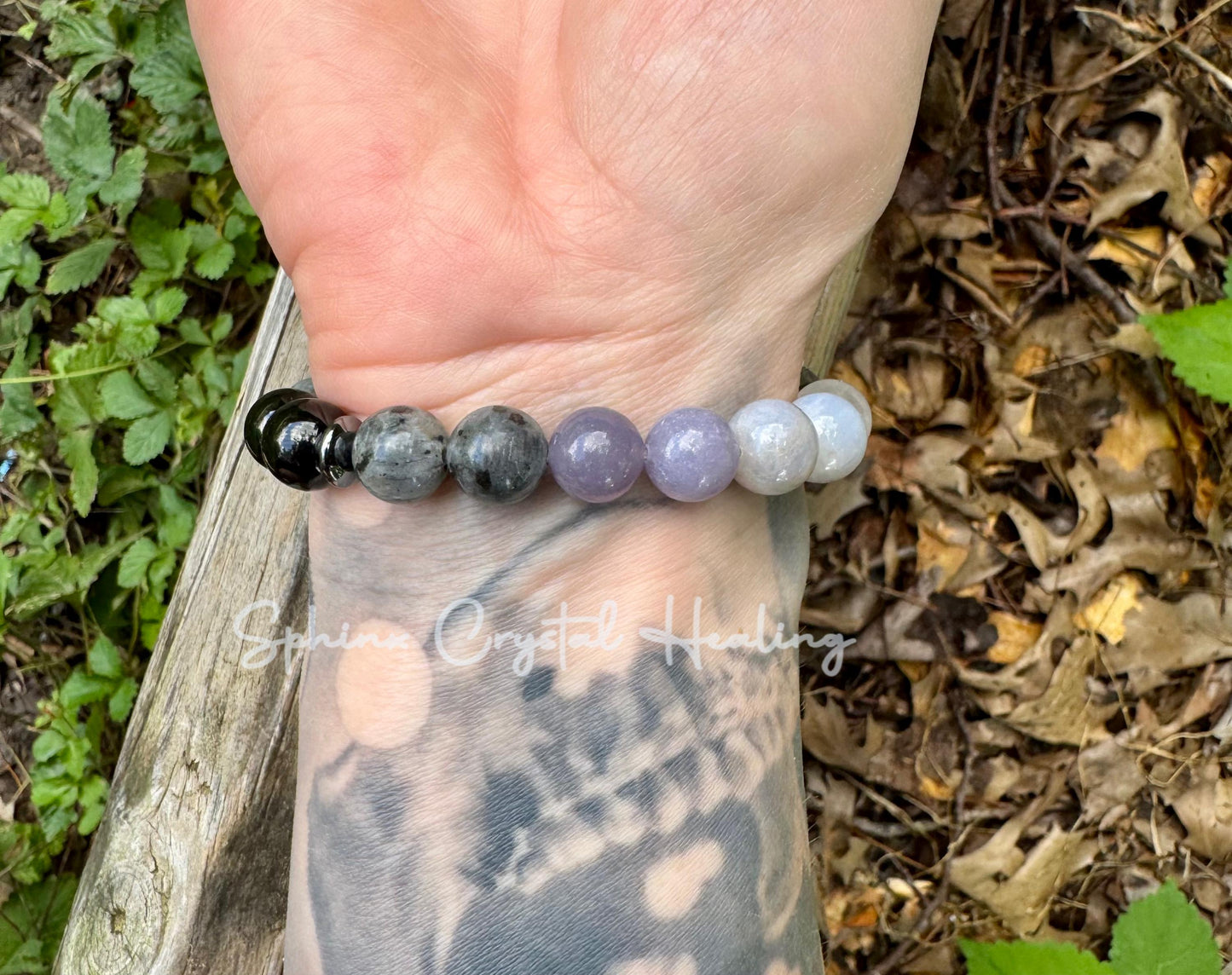 10mm Healer Support - RARE Blue Lepidolite " The Empath’s Halo " Energy Healing - Rose Quartz - White Amethyst - Empath Recharge Bracelet