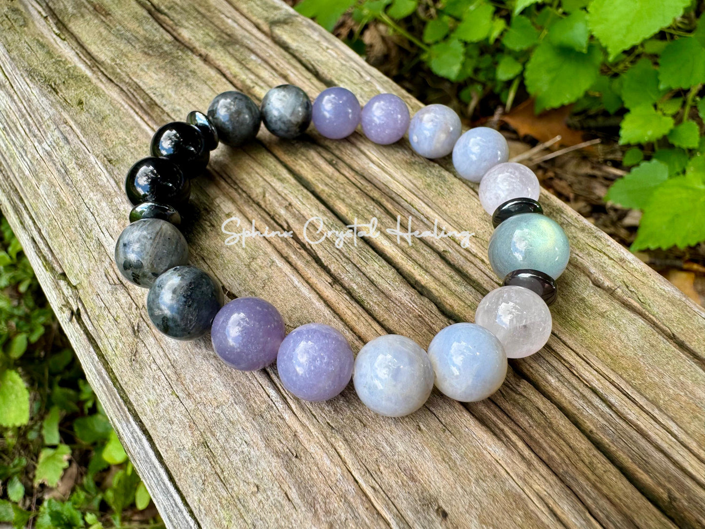 10mm Healer Support - RARE Blue Lepidolite " The Empath’s Halo " Energy Healing - Rose Quartz - White Amethyst - Empath Recharge Bracelet