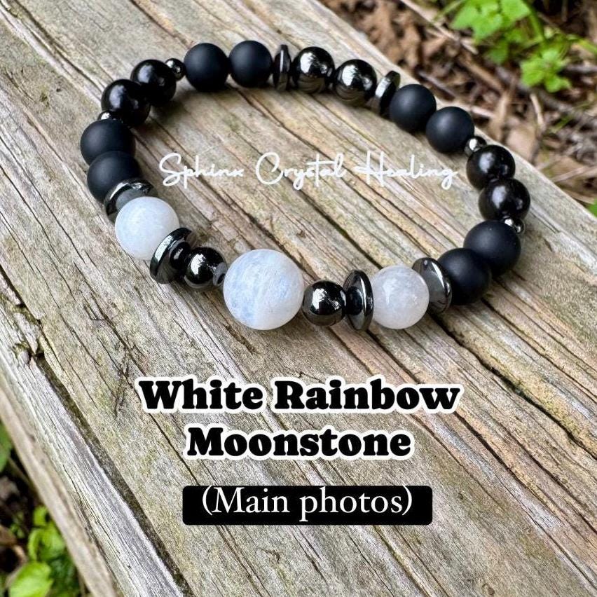 Hecate - Triple Moon Goddess " Queen Of Shadows " Spiritual Protection - High Quality Crystal Healing - Pagan Ritual - White Witch Bracelet