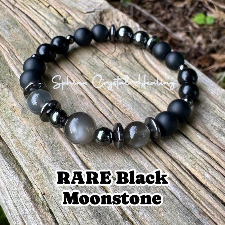 Hecate - Triple Moon Goddess " Queen Of Shadows " Spiritual Protection - High Quality Crystal Healing - Pagan Ritual - White Witch Bracelet