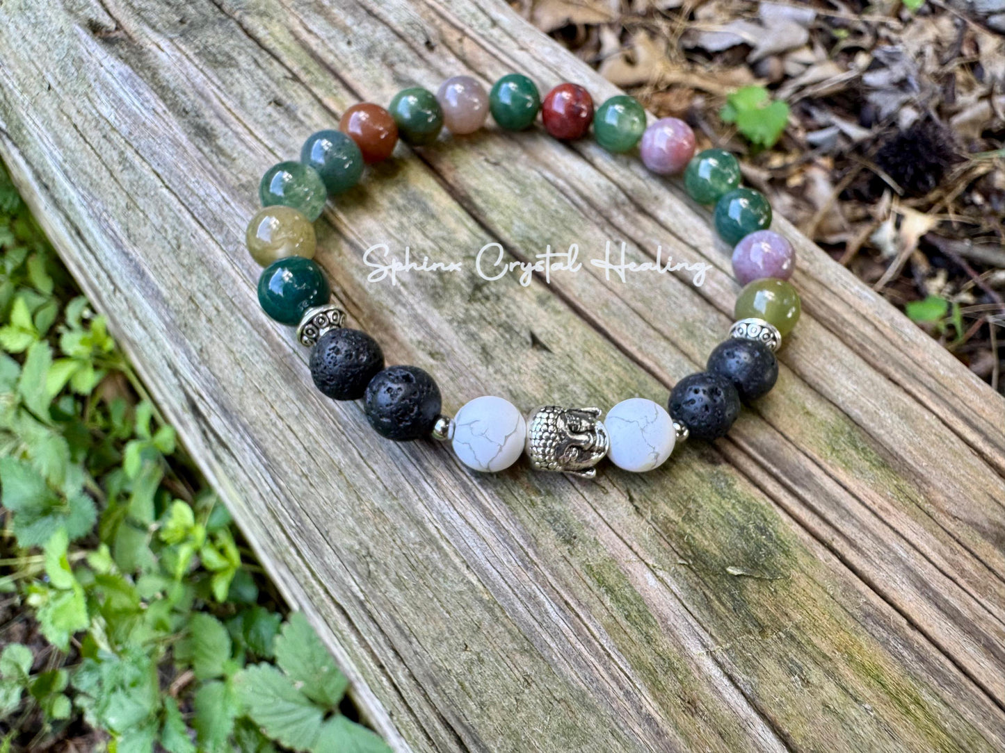Peaceful Wellbeing - Spiritual Growth " Enlightenment and Patience " Real Quality Stones - Crystal Gemstone Healing Bracelet