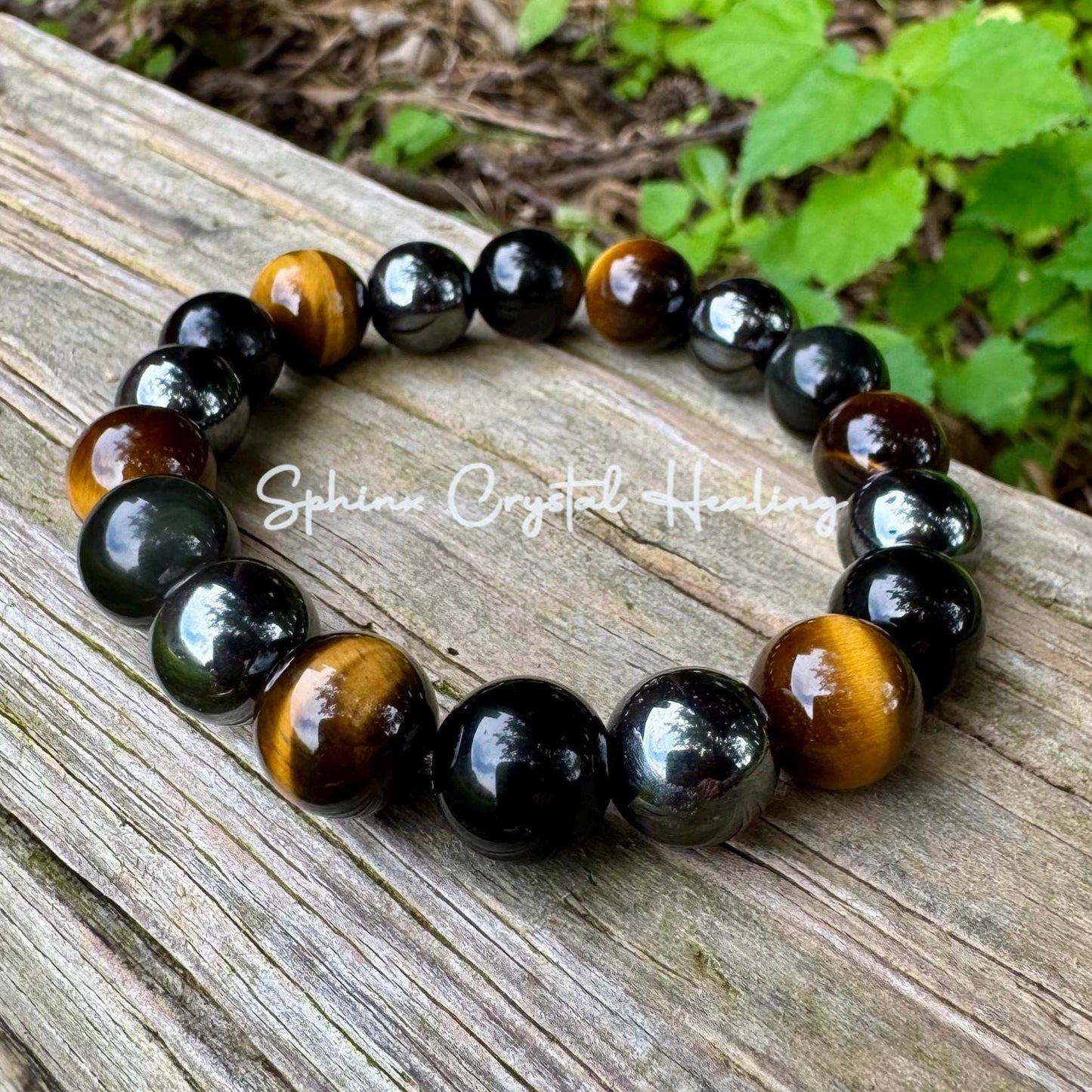 12MM Protection Bracelet - Strength - Courage " Triple Threat " Aura Shield - Confidence - Anxiety and Stress Support - Crystal Gemstones