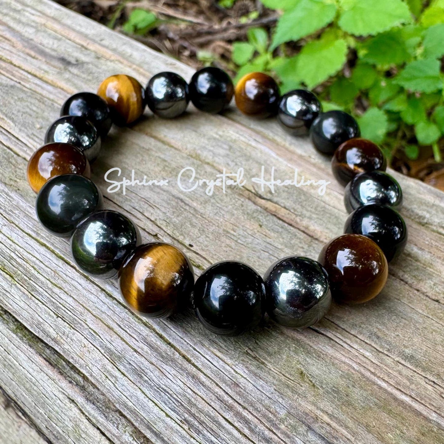 12MM Protection Bracelet - Strength - Courage " Triple Threat " Aura Shield - Confidence - Anxiety and Stress Support - Crystal Gemstones