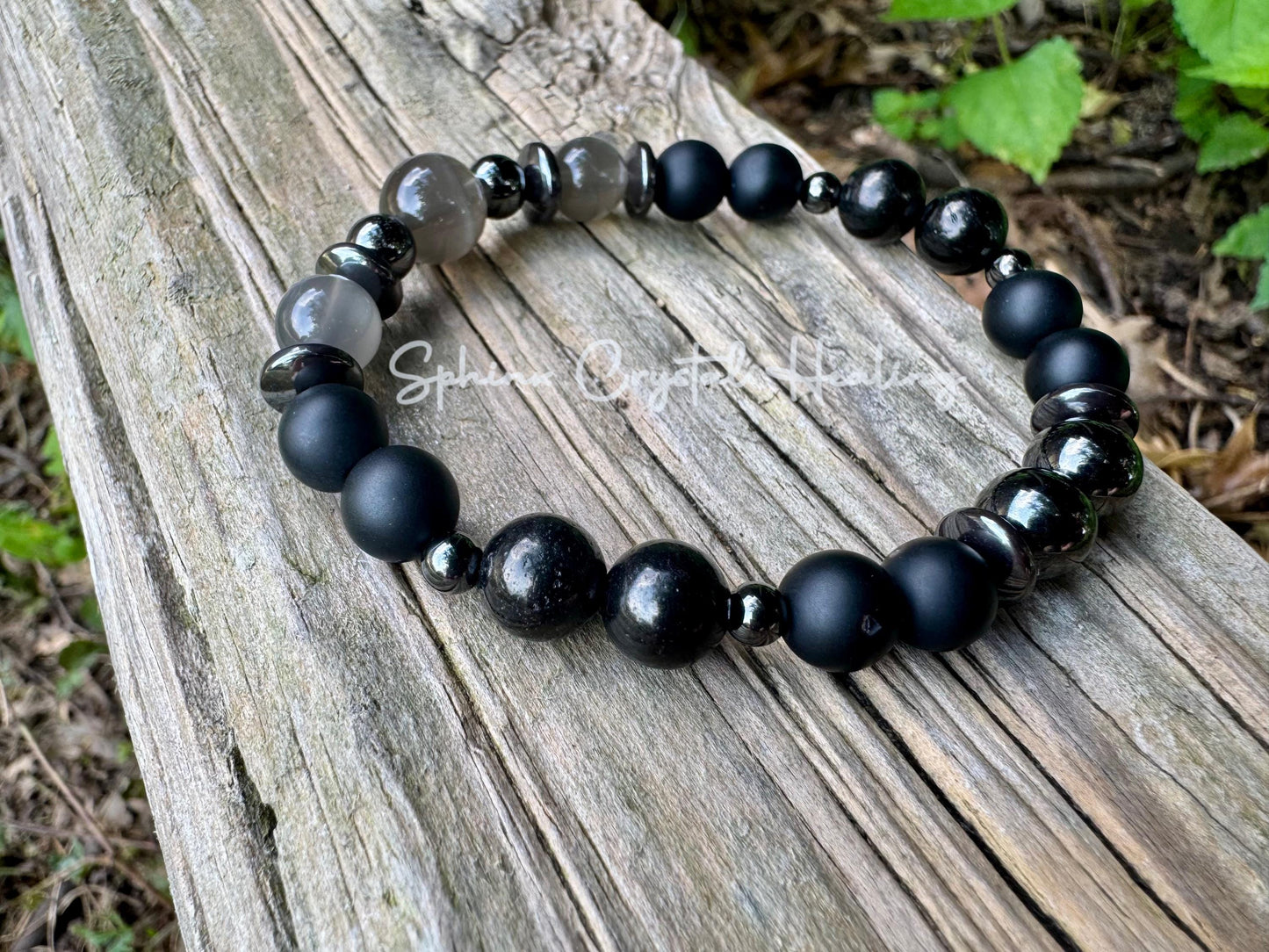 Triple Moon Goddess Energy - IMPERFECT Stones - Rare Black Moonstone - Hecate Spiritual Protection - Onyx  Jet - Crystal DISCOUNTED Bracelet
