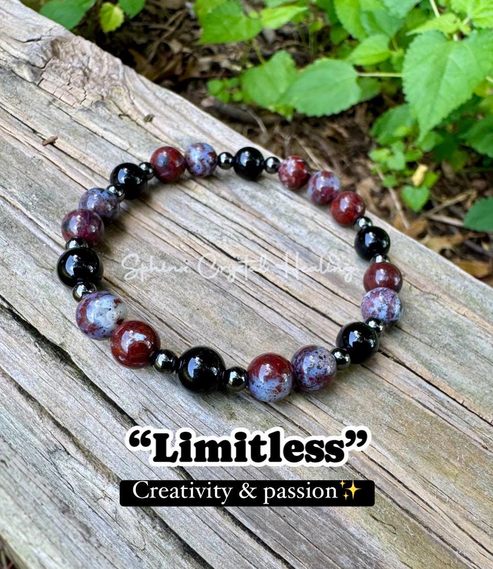 Motivation Creativity Passion and Drive " Limitless " Crystal Healing spiritual enlightenment Bracelet
