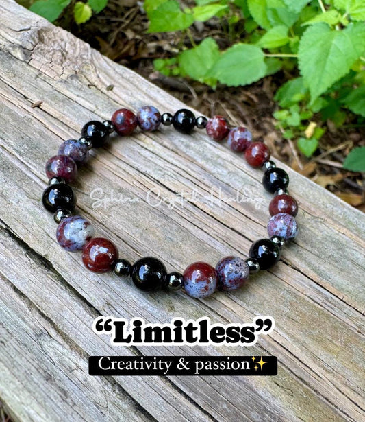 Motivation Creativity Passion and Drive " Limitless " Crystal Healing spiritual enlightenment Bracelet