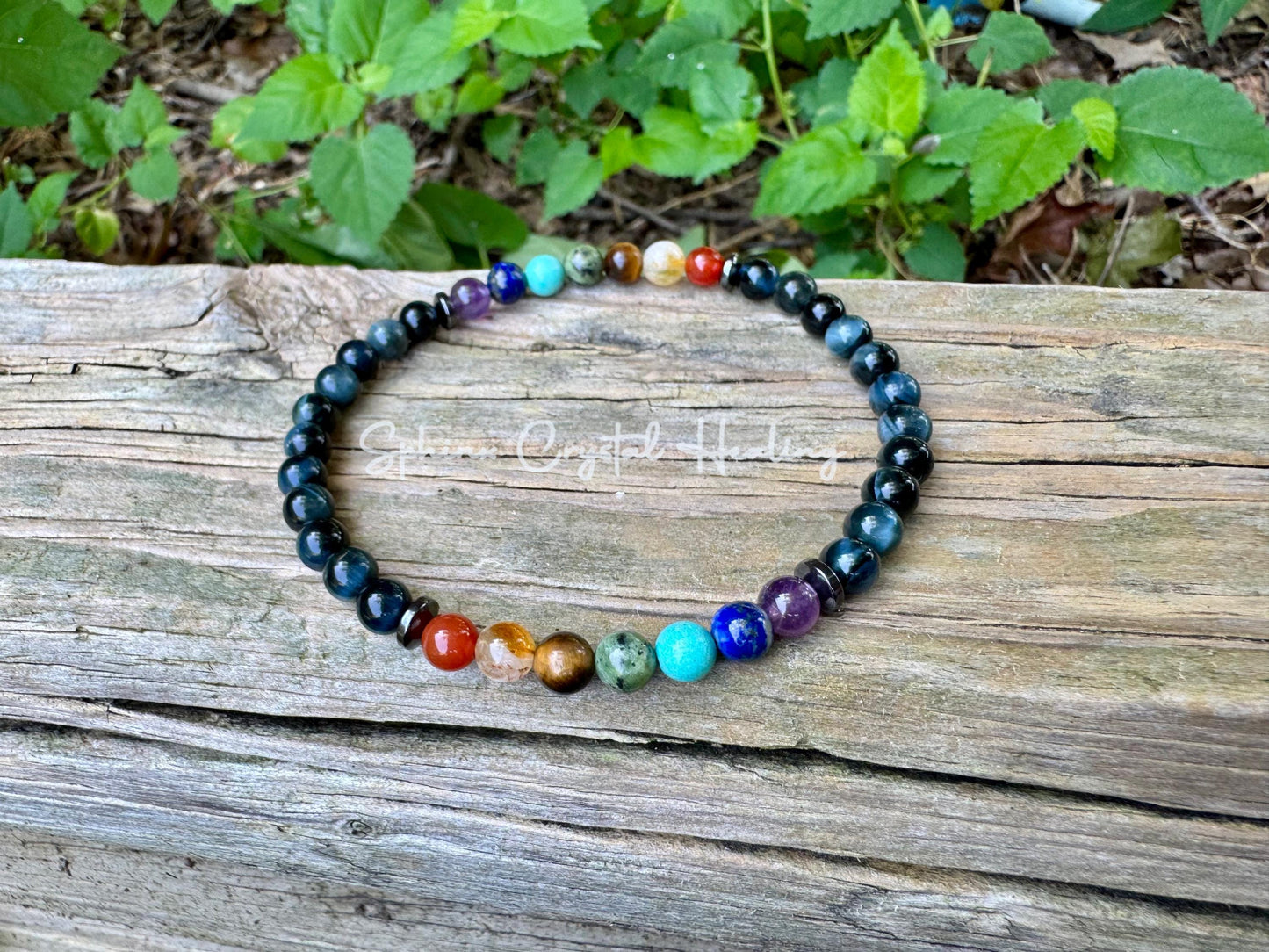 Protection Anklet - Intuition - Strength & Confidence - Chakra Balance - Mental Stability AAA Hawks Eye Gemstones - Blue Tigers Eye Stone