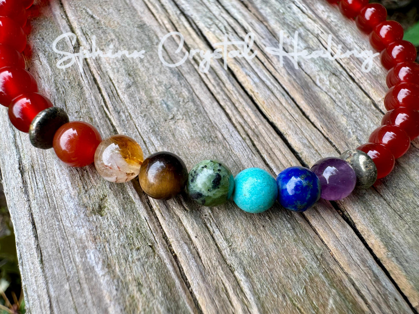 Strength & Creativity Anklet - Chakra Balance - Protection and Courage - Red Carnelian - Pyrite - Real Crystal Healing Empowerment Gemstones