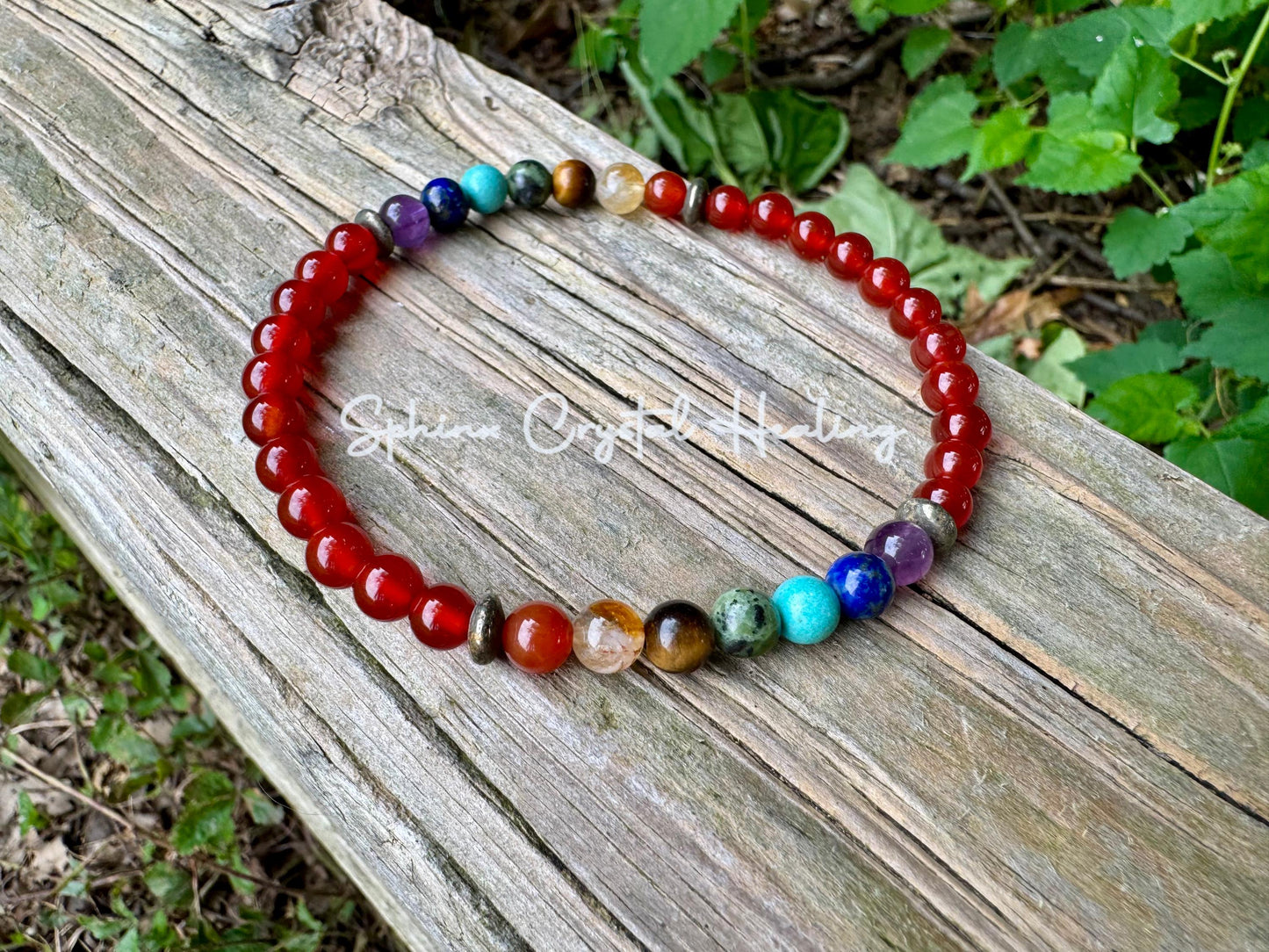 Strength & Creativity Anklet - Chakra Balance - Protection and Courage - Red Carnelian - Pyrite - Real Crystal Healing Empowerment Gemstones