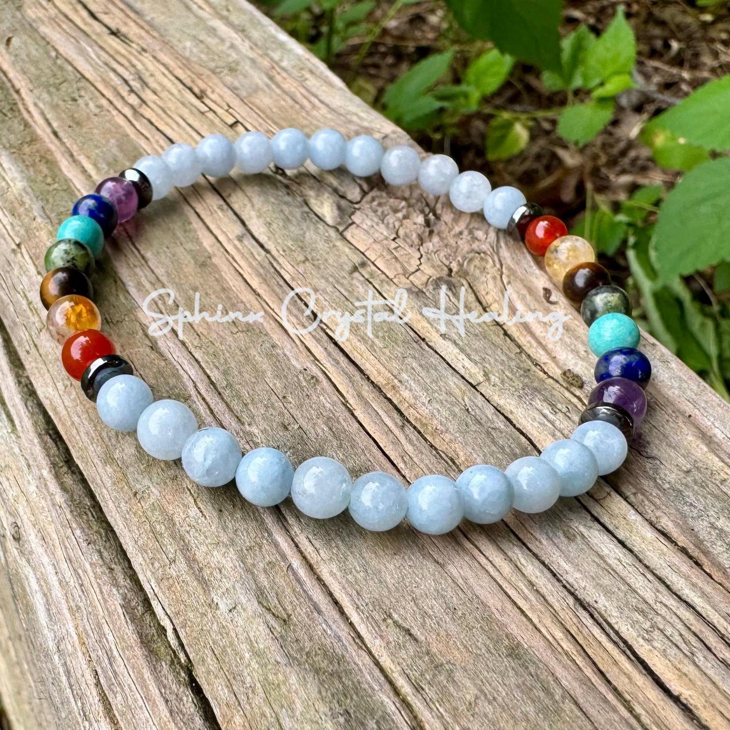 Calming Stress Relief - Chakra Balance - AAA Pale Blue Aquamarine Anklet - Anxiety Support - Real Crystal Healing Gemstone Ankle Bracelet