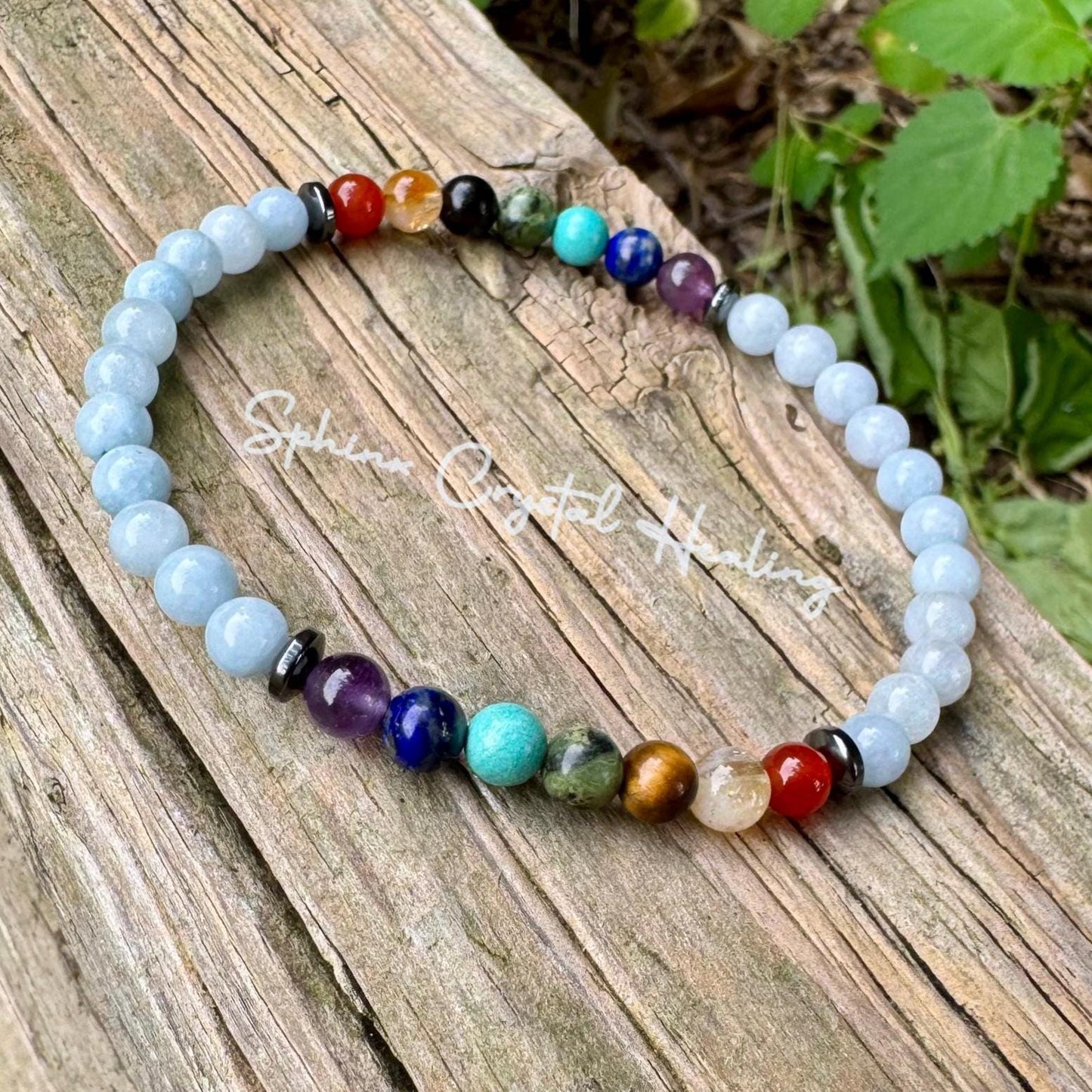 Calming Stress Relief - Chakra Balance - AAA Pale Blue Aquamarine Anklet - Anxiety Support - Real Crystal Healing Gemstone Ankle Bracelet
