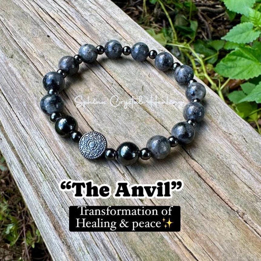 Empath Transformation - Protection " The Anvil " Grief Grounding Spiritual Journey Peace Crystal Healing Bracelet