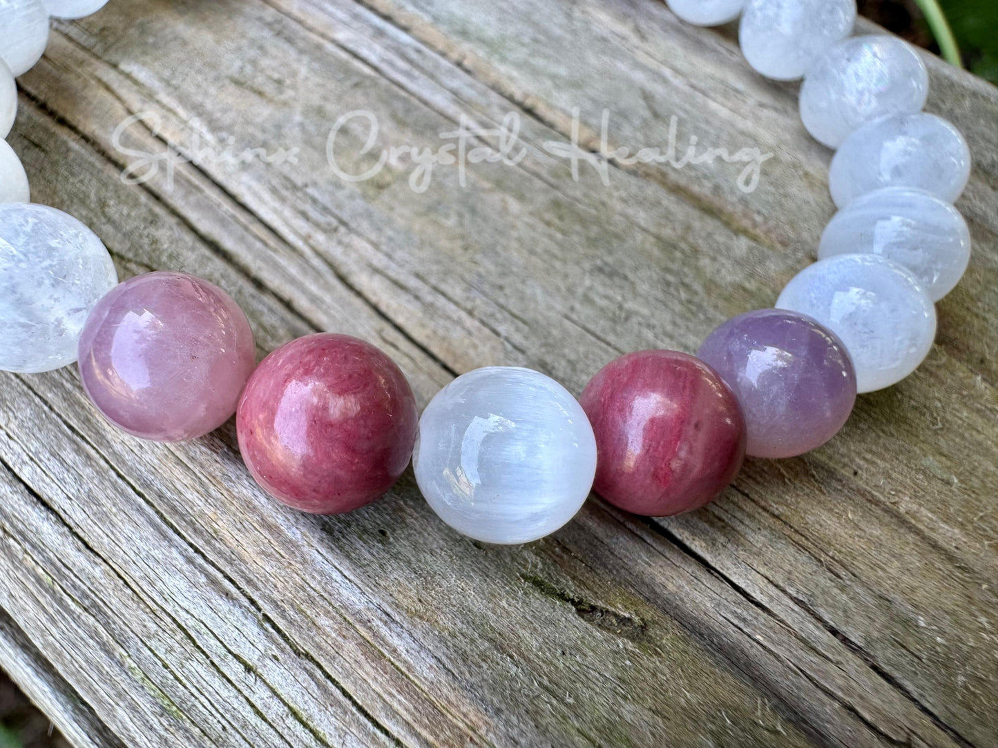Self Love & Feminine Energy - Emotional Support " Love Boat " Aura Clearing - Moonstone - Rose Quartz - Eudialyte - Heart Healing Bracelet