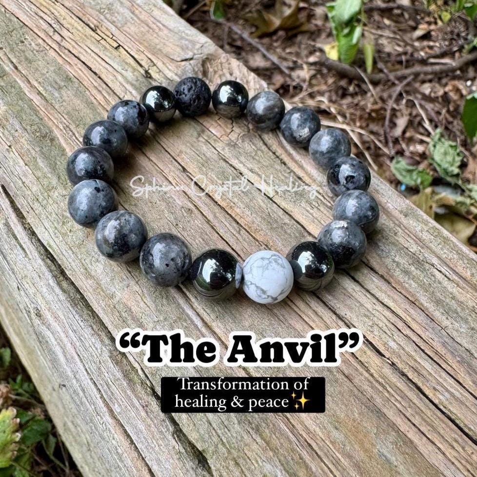 10MM Empath Transformation - Protection  " The Anvil " Grief  Peace Emotional Healing Crystal Therapy Balance Bracelet