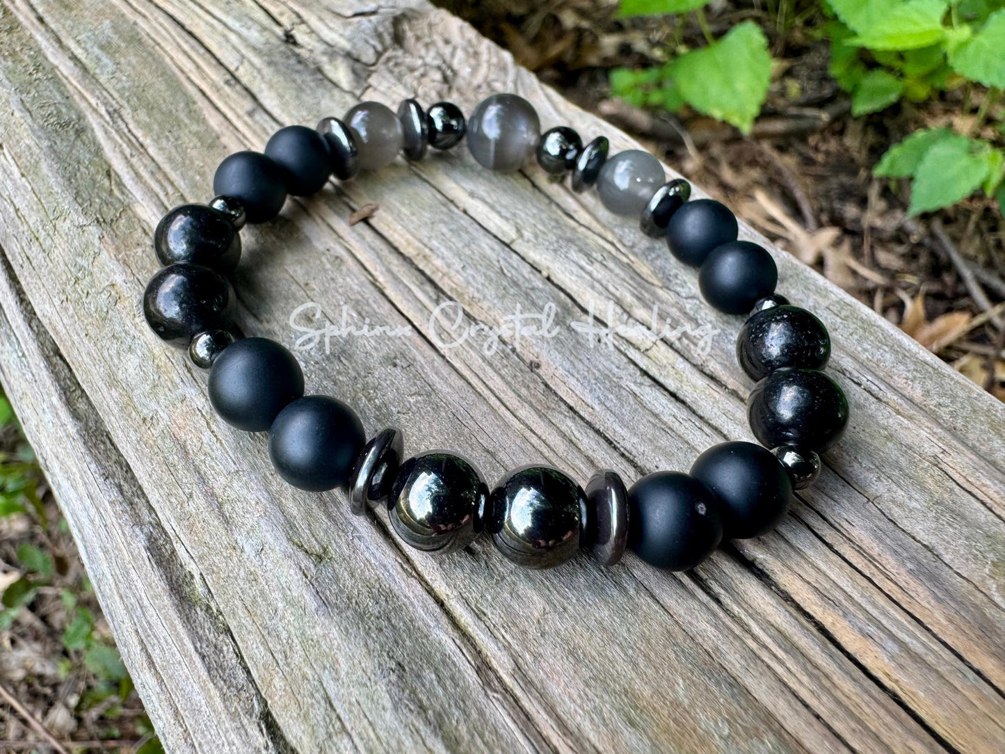 Triple Moon Goddess Energy - IMPERFECT Stones - Rare Black Moonstone - Hecate Spiritual Protection - Onyx  Jet - Crystal DISCOUNTED Bracelet