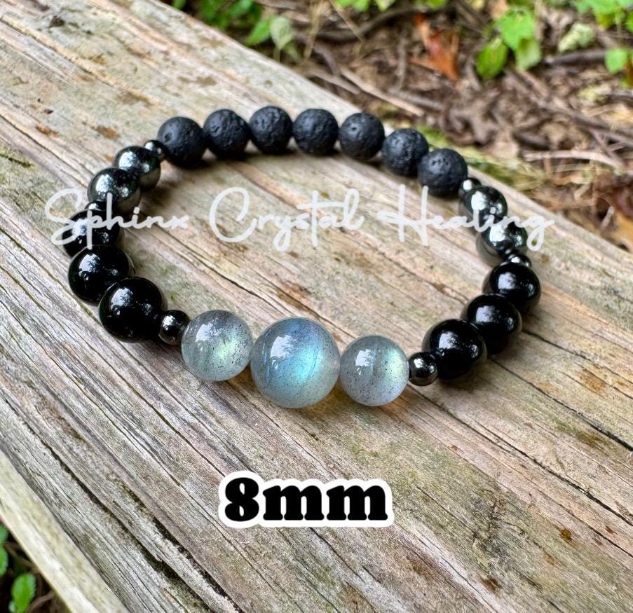 Empath Protection - Aura Shield - Absorb Negativity " The Empath's Raincoat "  Black Tourmaline Gemstones - Crystal Healing Empathy Bracelet