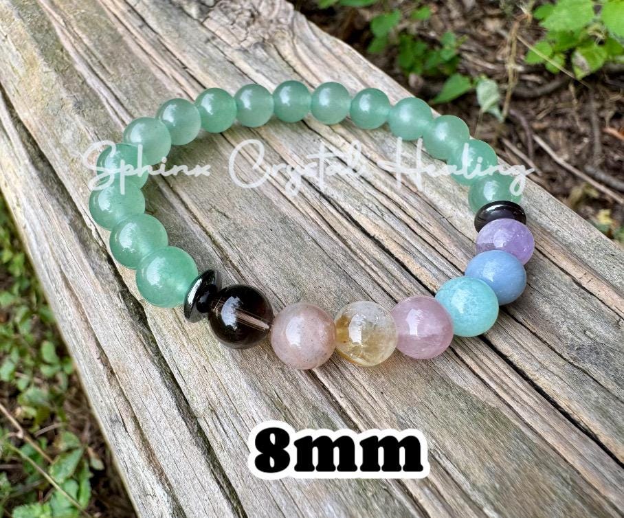 8mm Heart Healing & Emotional Support - PASTEL Chakra Stones - AAA Green Aventurine - Peaceful Energy - Crystal Healing Gemstone Bracelet