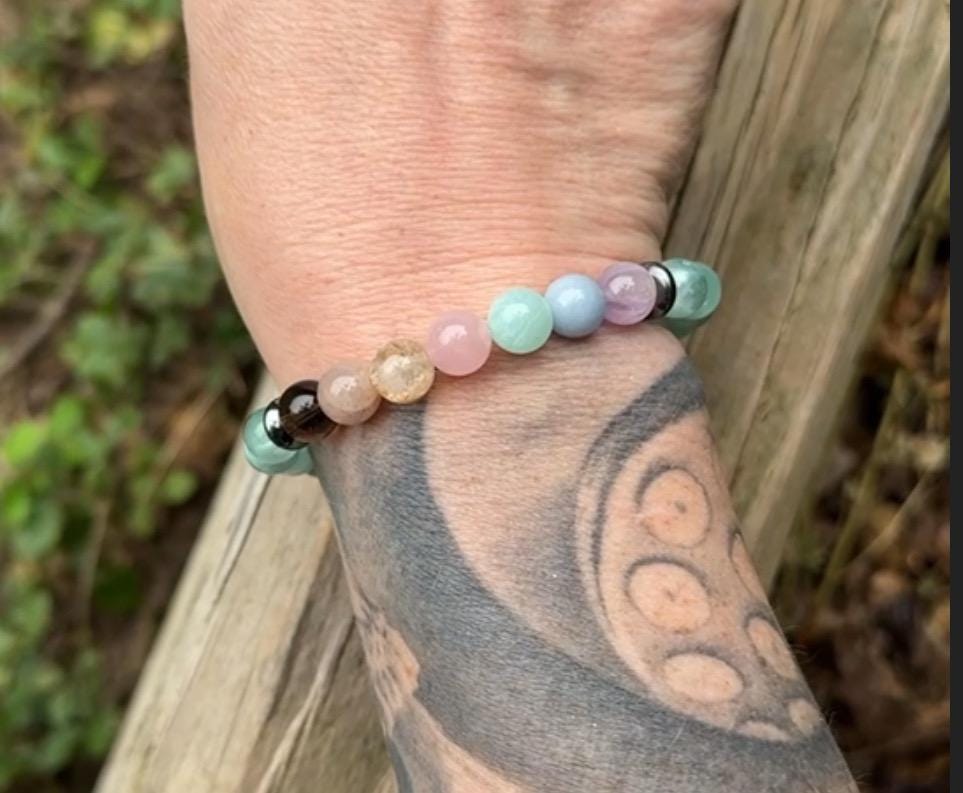 8mm RARE AAA Green Moonstone - Stress Relief & Anxiety Support - PASTEL Chakra Stones - Peaceful Energy - Crystal Healing Gemstone Bracelet