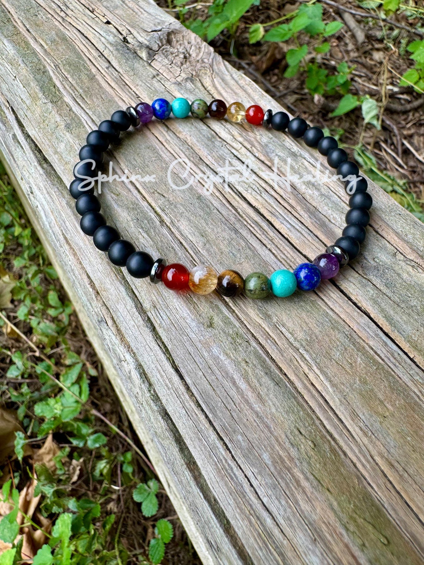 Chakra Energy Balance - Protection - Negativity Shield - Spiritual - Crystal Healing - Black Onyx Gemstone Anklet