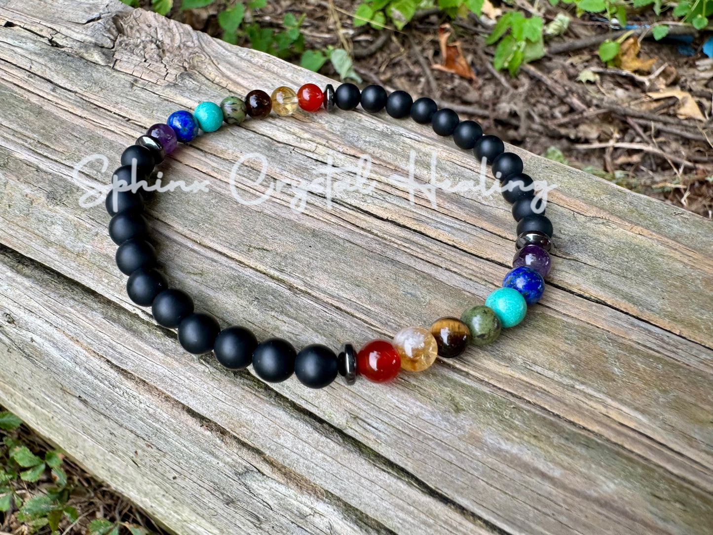 Chakra Energy Balance - Protection - Negativity Shield - Spiritual - Crystal Healing - Black Onyx Gemstone Anklet